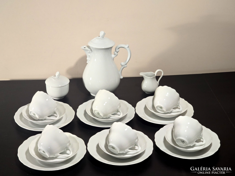 *Hutschenreuther német porcelán, 6 személyes teás reggeliző készlet, XX.szd. második fele