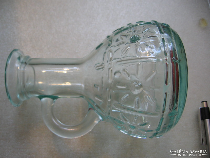 Turquoise glass small jug of wine olioli