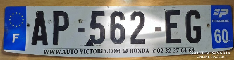 French license plate number plate ap-562 France