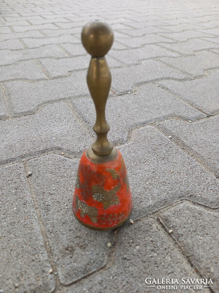 Beautiful old enameled copper bell iii. (17X6.1cm)
