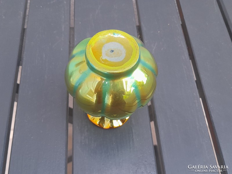Zsolnay eozin fokhagymagerezdes váza meseszép színekkel