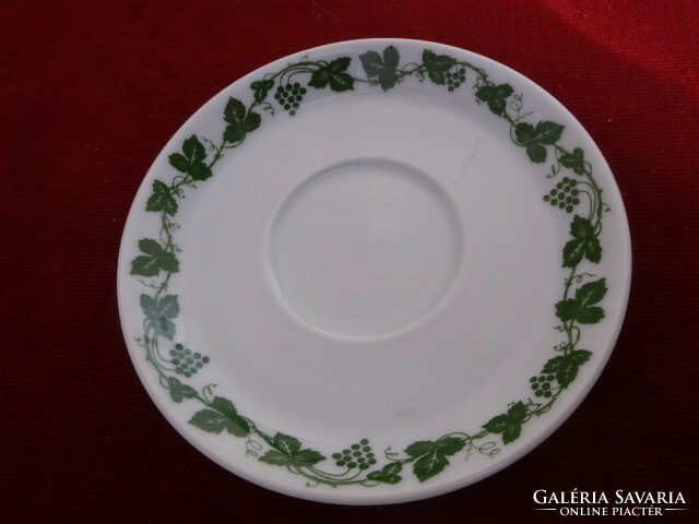 Lilien porcelain tea cup coaster, green grape pattern. Its diameter is 14.5 cm. Jokai.