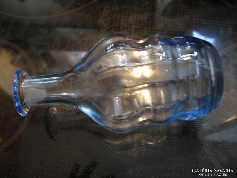 Kék művészi bordás egyedi üveg palack, váza