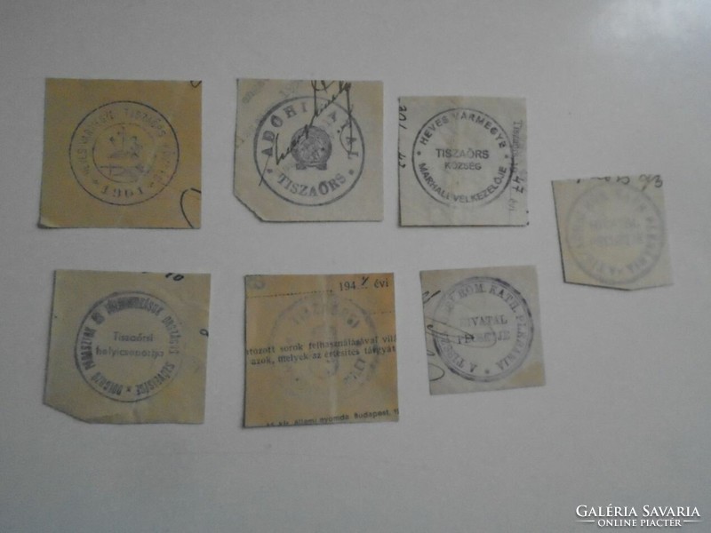 D202295  TISZAŐRS régi bélyegző-lenyomatok   - 7 db  kb 1900-1950's
