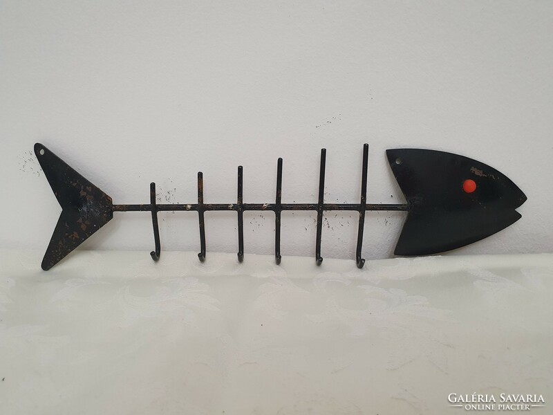 Kovácsoltvas  hal alakú fali kulcstartó