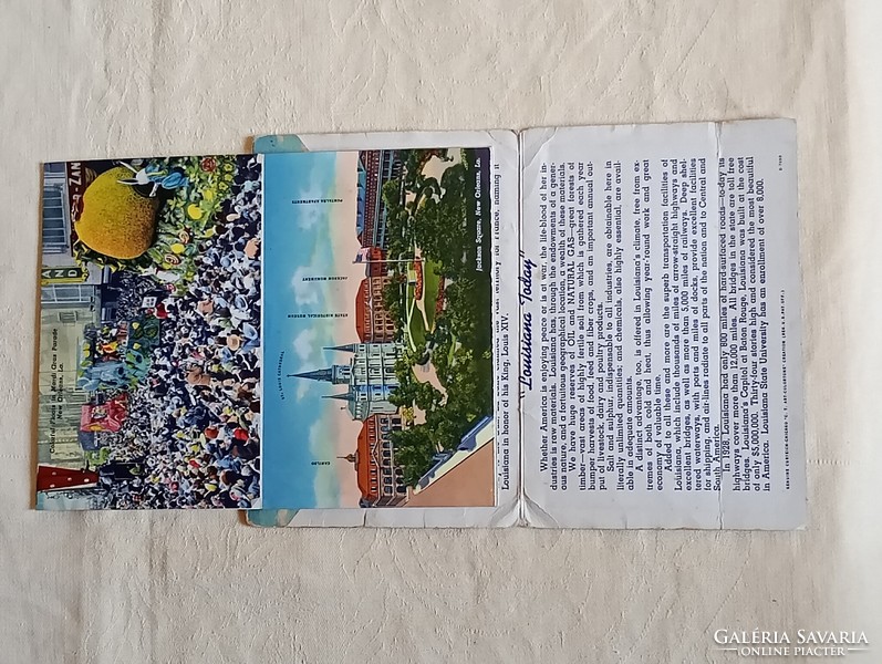 Leporello letter postcard greetings from louisiana 1957 usa