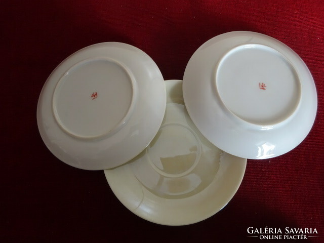 Japán porcelán teáscsésze alátét, három darab, átmérője 13,7 cm. Jókai.