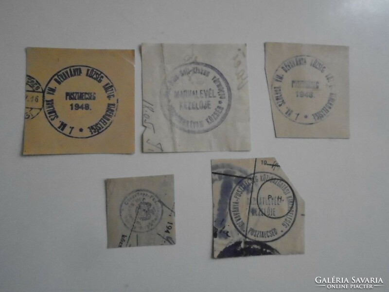 D202291 DÉVAVÁNYA-PUSZTAECSEG  régi bélyegző-lenyomatok   - 4 db  kb 1900-1950's