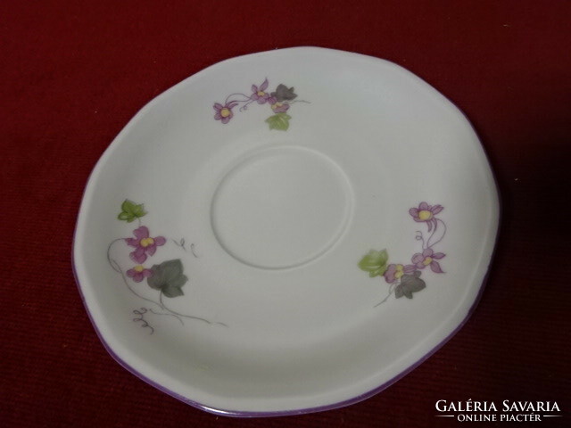 Kahla German porcelain tea cup coaster, purple border. Jokai.