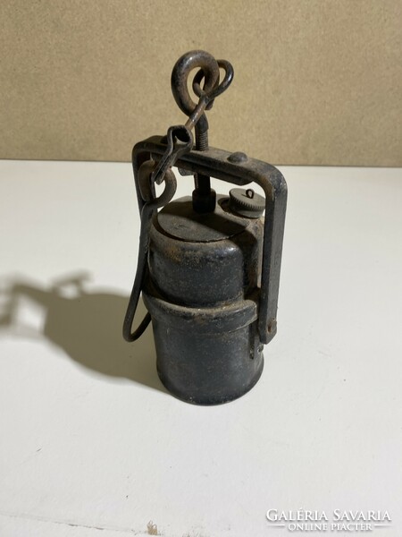 Antik bányász vájár karbid lámpa , 25 x 12 cm,4869