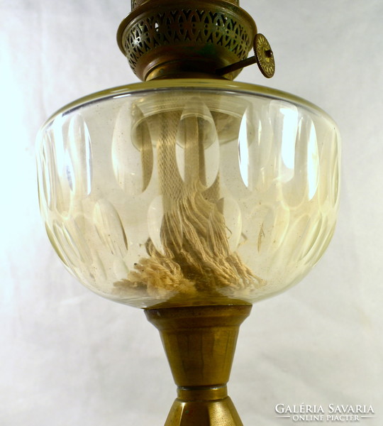 XX. Antique kerosene lamp with polished glass tank, first half of Sz