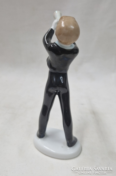 Hollóházi zenész porcelán figura hibátlan állapotban 14,5 cm.