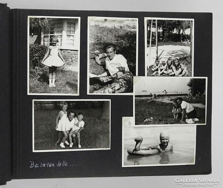 1R136 Régi ~1950-1960-as évekbeli polgári családi fotóalbum Szeged - Budapest - Balaton