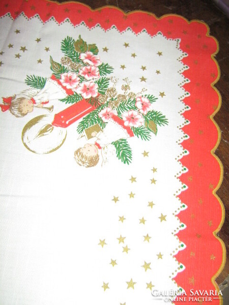 Beautiful angelic Christmas tablecloth