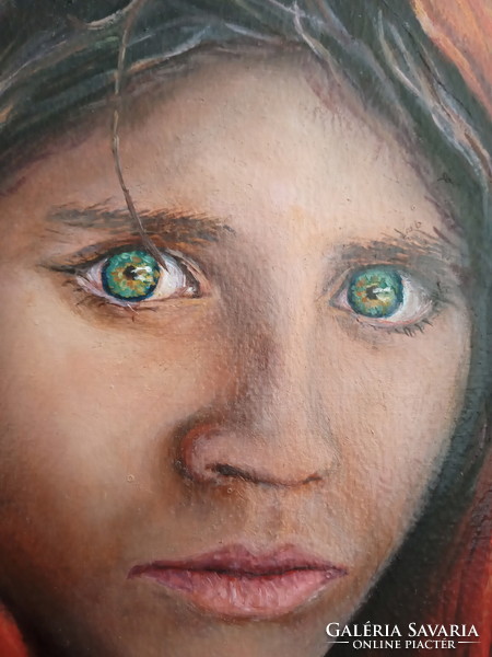 Zsitva Zoltán Afghan girl 2022 oil painting
