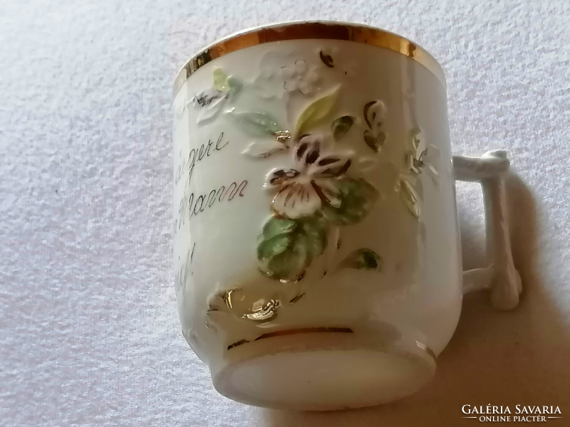 Antique plastic decorated commemorative cup