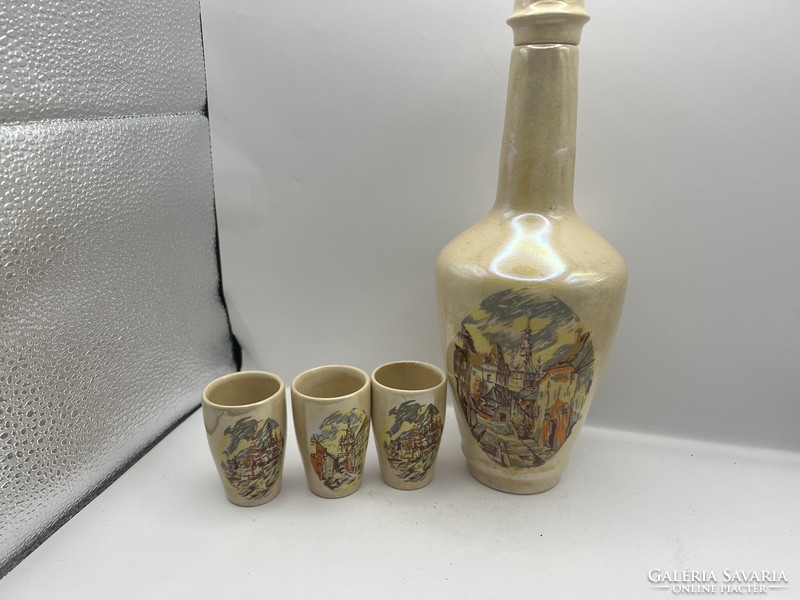 Luster-glaze drinking set, ceramic, 25 x 10 cm.4952