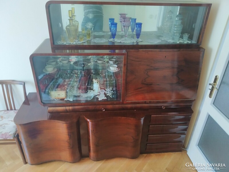 Retro bent wood bunk cabinet with mirror display cabinet in good condition