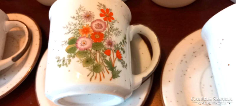 Herbal tea and coffee mug set, 3 cups with 3 coasters
