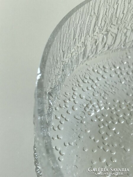 Tapio Wirkkala “Padaar” üvegtál az Iittalától, 19 cm átmérő