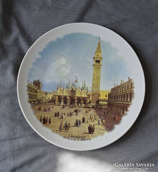 (Giovanni antonio canal) canaletto piazza san marco the basilica. Porcelain bowl.