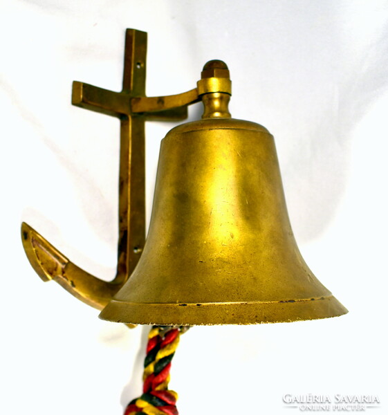 Anchor figural massive copper base with copper bell !!!