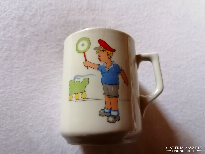 Zsolnay, the small story mug with a railway pattern is rare 22.