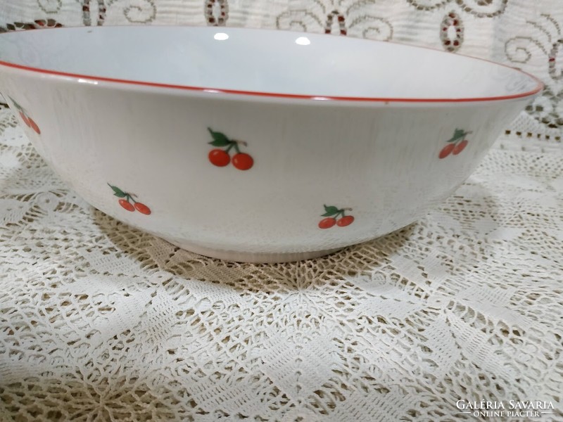 Plain porcelain bowl with cherry pattern