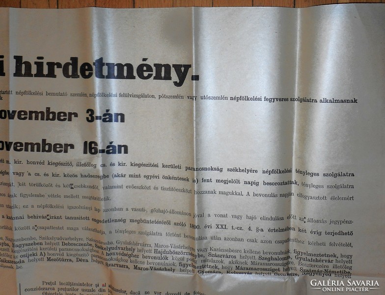 Military enlistment announcement, November 1916 (K.U.K six-language poster, 114x78 cm)