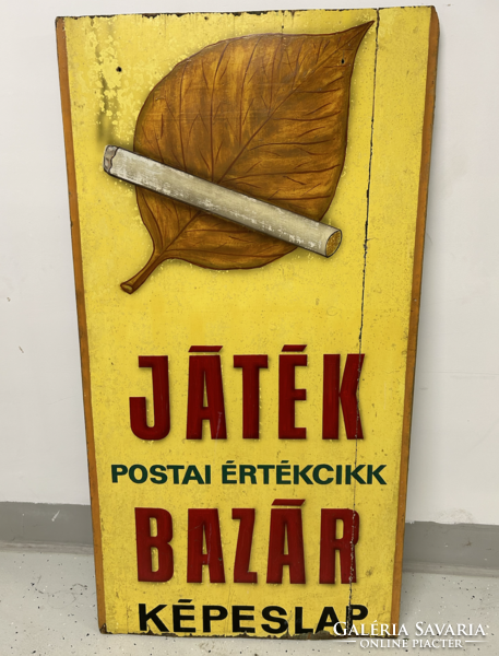 Wooden advertising board, traffic sign