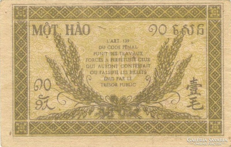 10 cent cents 1942 Francia Indokína Katonai