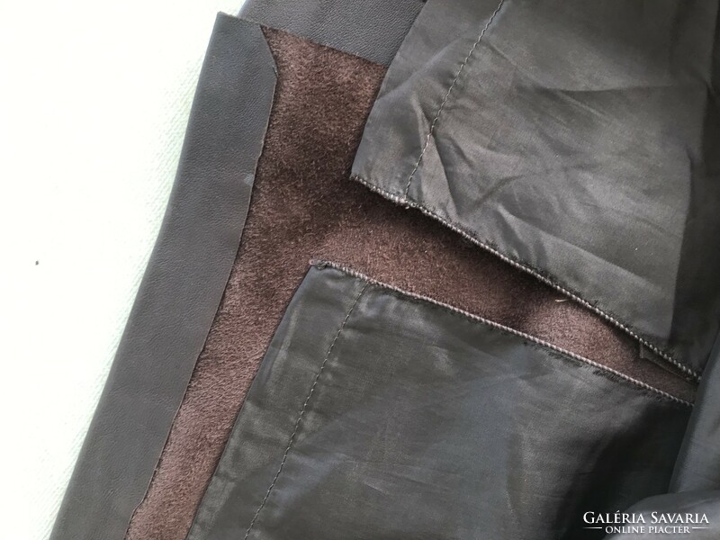 Mahogany brown leather skirt
