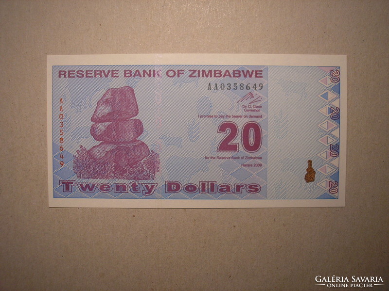 Zimbabwe - 20 Dollar 2009 UNC