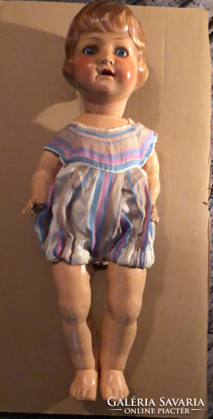 Antique German papier-mâché doll