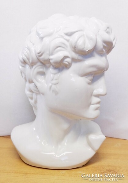 David head statue white glazed ceramic