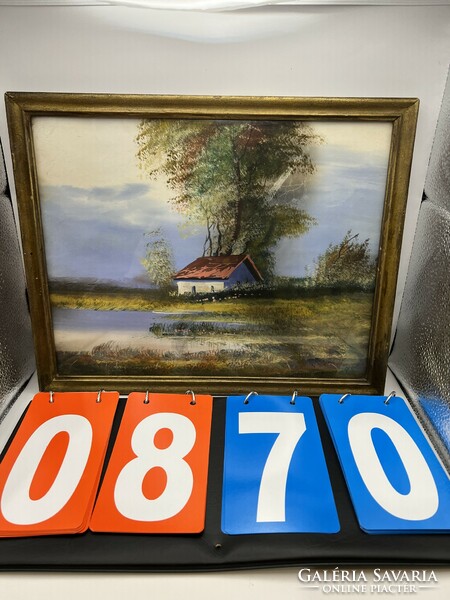 Tanya ábrázolás, olaj, karton festmény, 33x25cm-es.0870