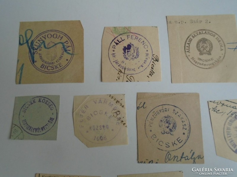 D202335  BICSKE  -Fejér vm. régi bélyegző-lenyomatok  10 db.   kb 1900-1950's