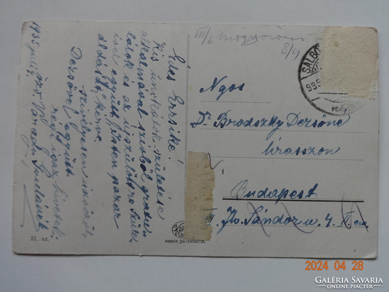 Old postcard: Salótarján, view (1935)