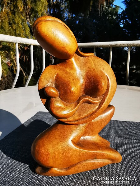 Motherhood, wooden sculpture