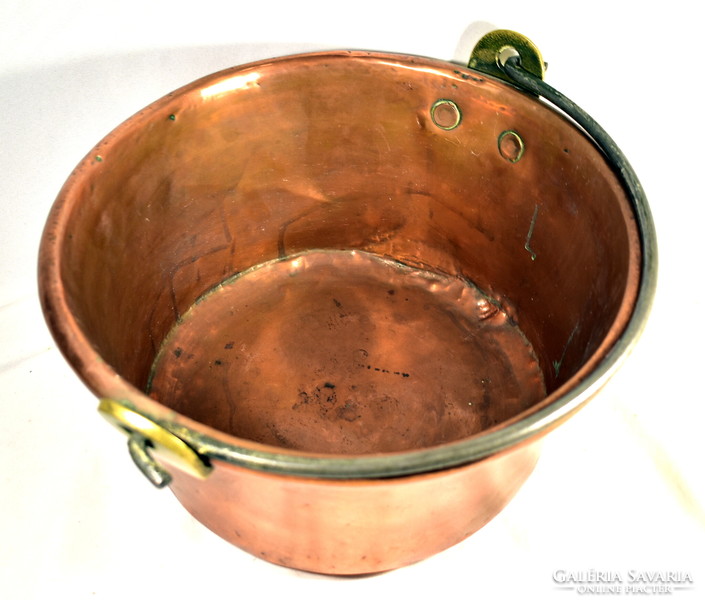 Super solid large red copper cauldron!