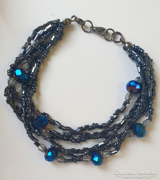 6-row unique glass bead bracelet