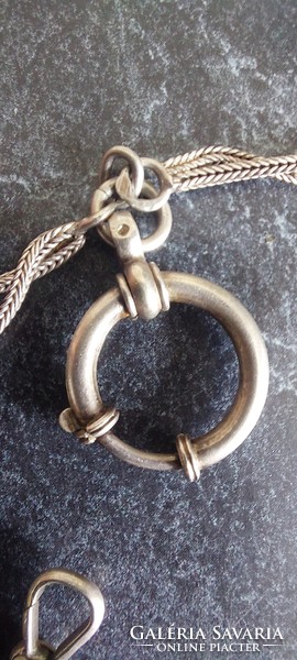 Antique silver pocket watch with chain