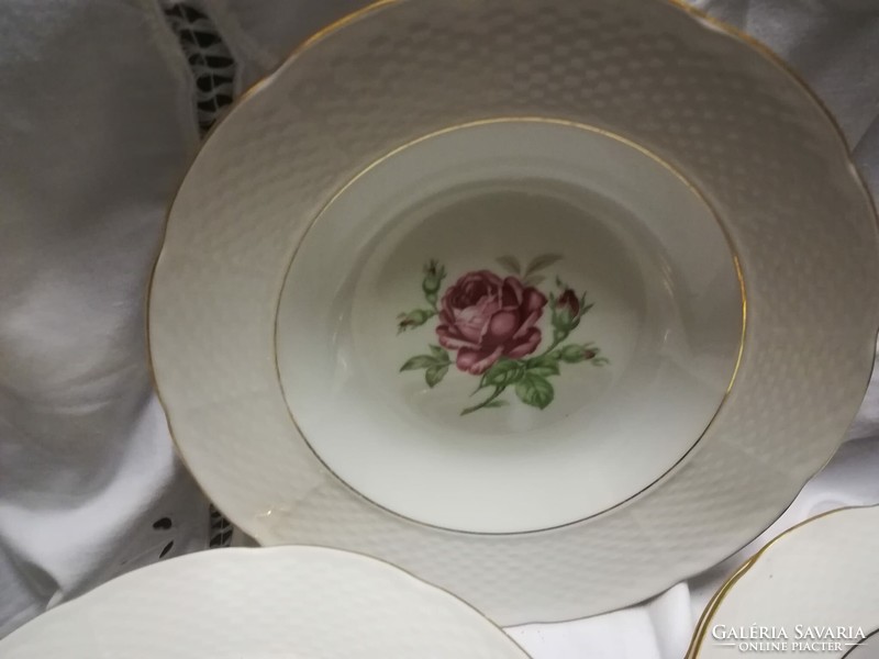 Czech /thun/ porcelain deep plate with rose decoration