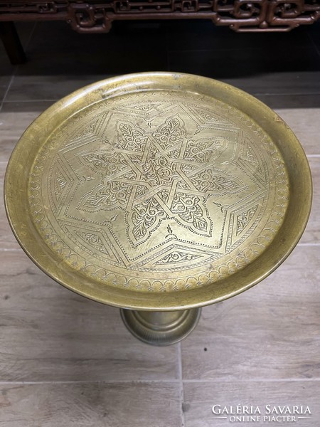 Old Moroccan copper tea table, oriental