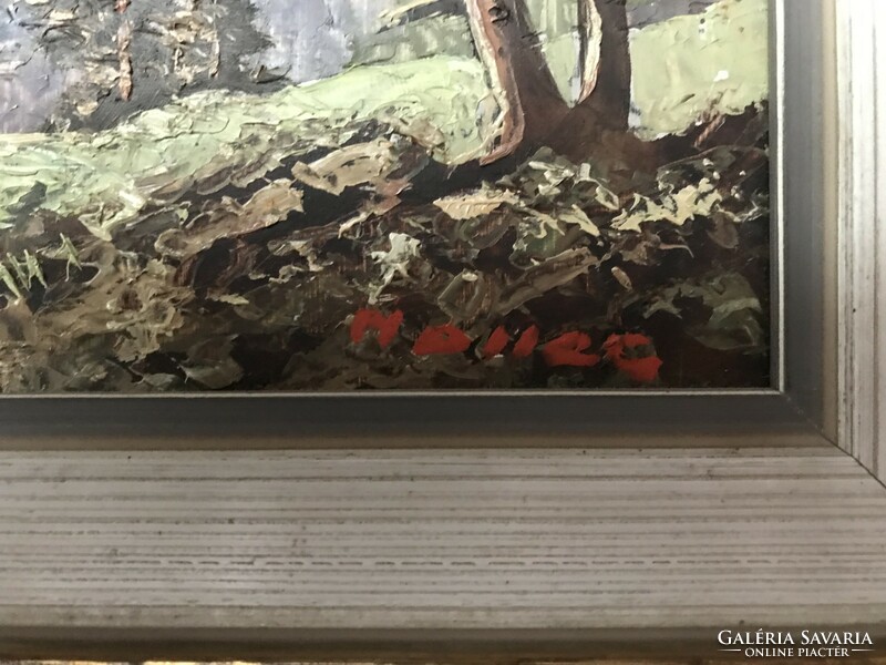 Signed landscape oil painting