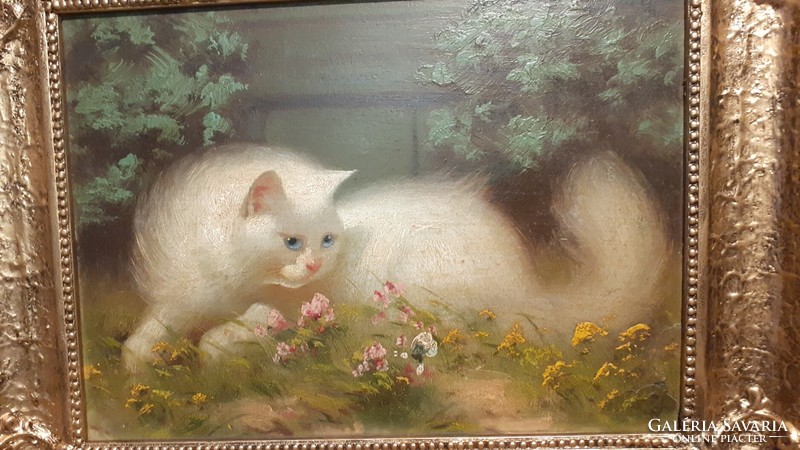 Boleradszky Benő (1885-1957) macskás festmény