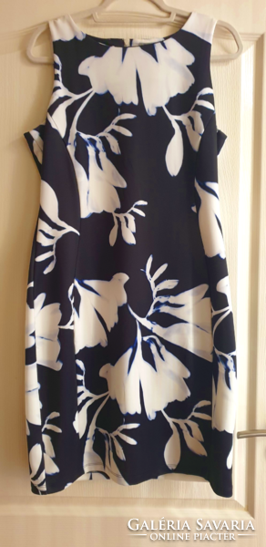Elegant dress with blue pattern, size 42