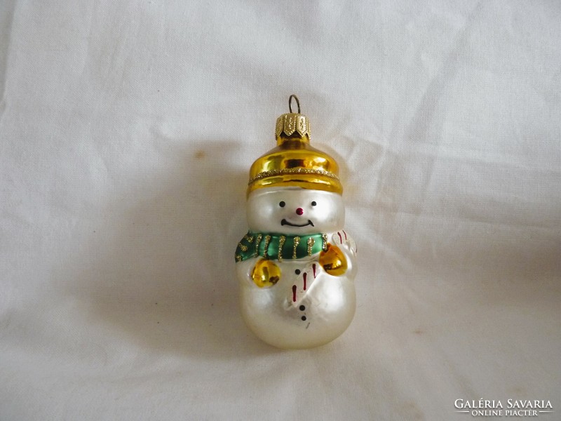 Retro style glass Christmas tree decoration - snowman!