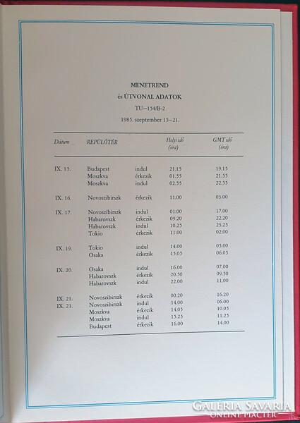 Malév - route information 1985 - György Lázár
