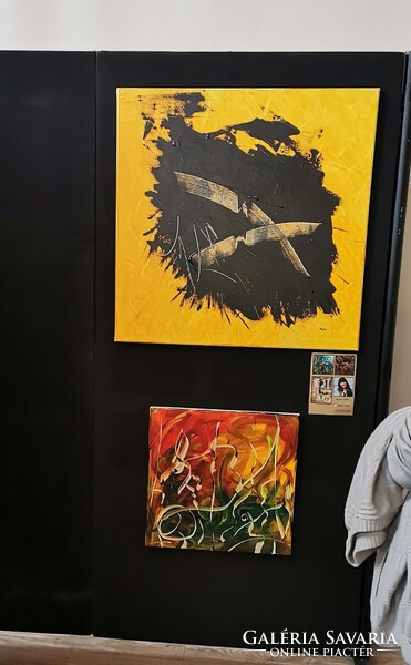 Bayan ildiko painting 1 m x 1 m. Canvas.